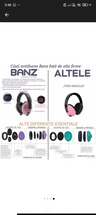 Căști omologate bebe antifonice (3-36 luni)