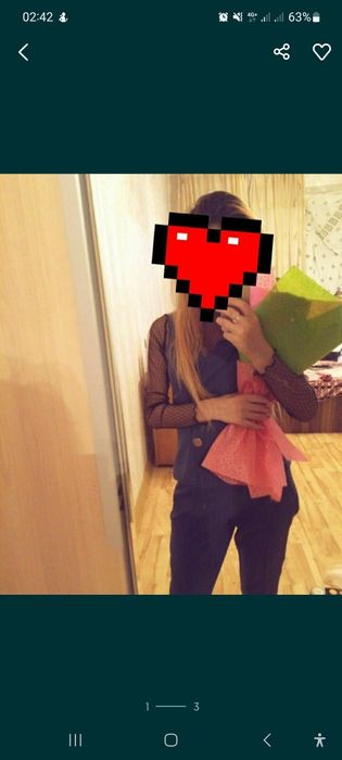 Тройка костюм на худенькой девушке