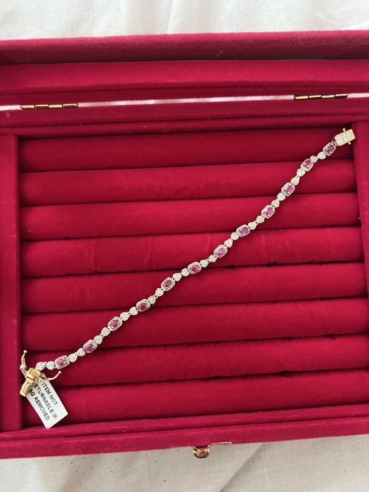 Brățară cu rubin natural