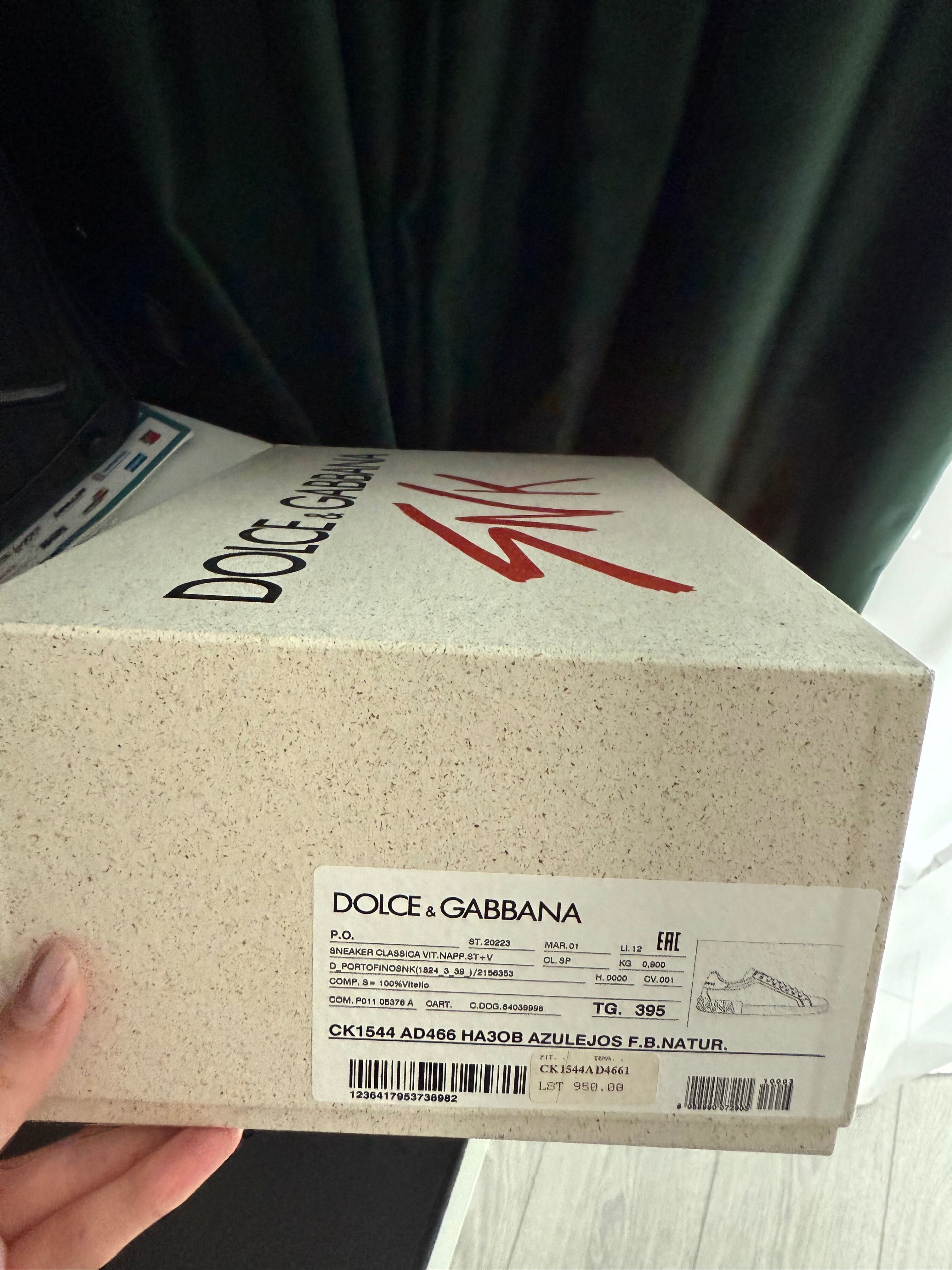Dolce & Gabbana Portofino Majolica-print leather sneakers