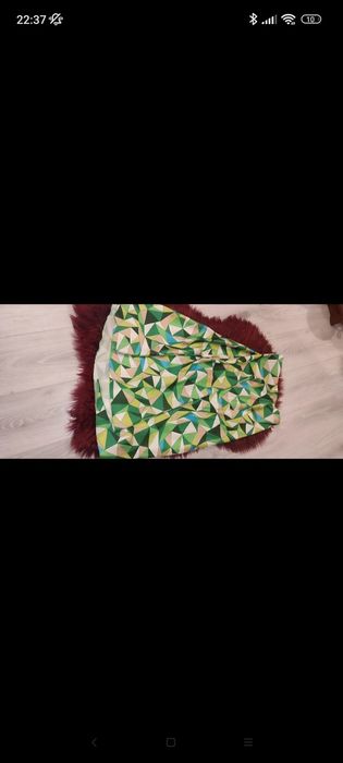 Fustiță maxi, verde mentă, noua fara eticheta, model geometric