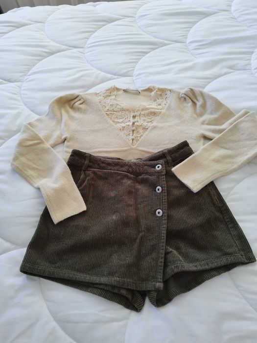 ZARA, лот от пола-панталон и блуза