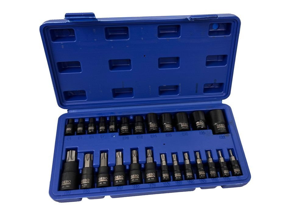 Set chei biti torx t8-t60 tubulare profil e e4-e20 1/4 3/8 1/2 25 pies