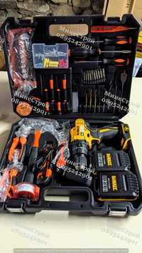 Акумулаторен ударен винтоверт DeWalt 24V 5Ah с 2 батерии Девалт 99част