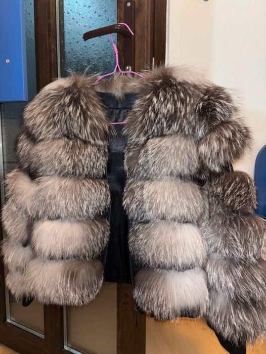 Haina de blană naturală, 2 în 1