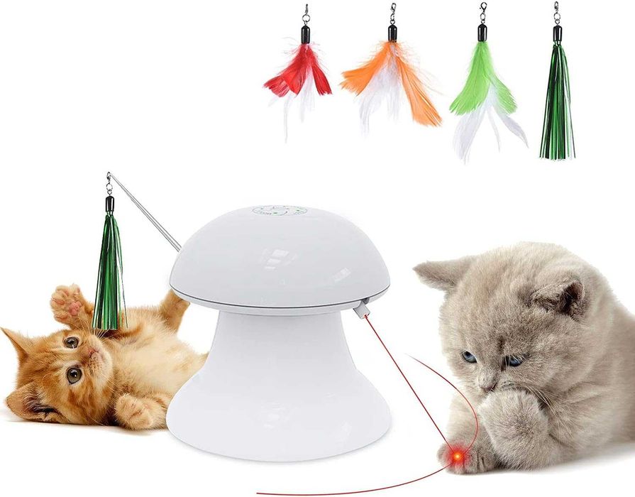 Котешка интерактивна играчка 2 в 1 акумулаторна