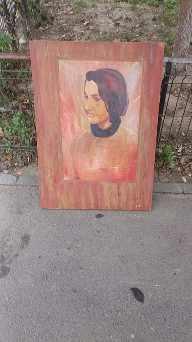 Tablou pictat in ulei pe panza portret unei domnișoare