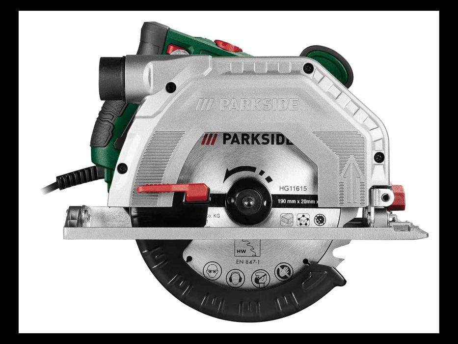 Електрически Ръчен Циркуляр Parkside 1350W 2бр. Диск за рязане