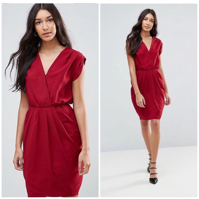 Rochie noua marimea M 38 visinie rosie midi office ocazie
