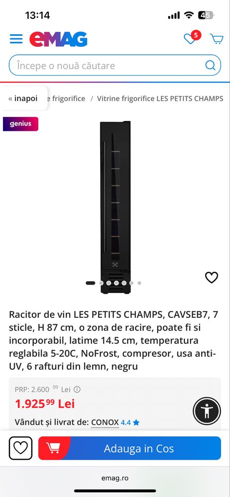 Racitor / frigider de vin LES PETITS CHAMPS, 7 sticle
