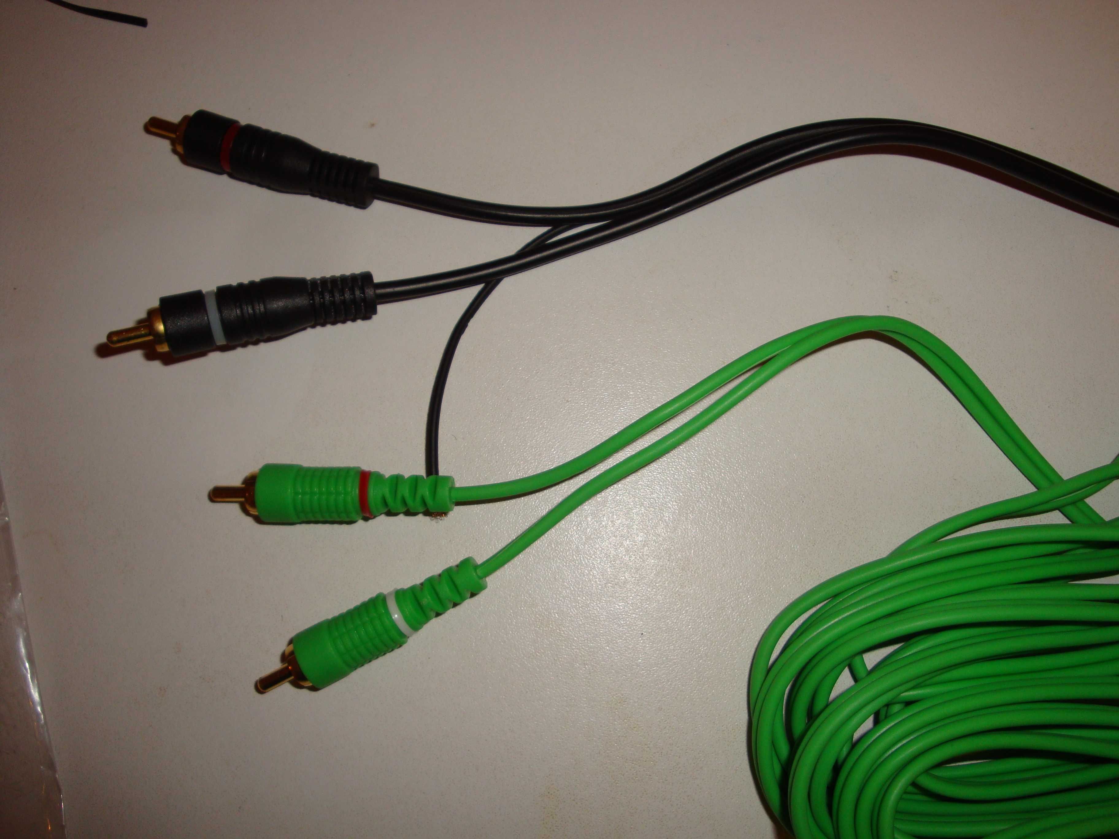 cablu amplificator subwoofer 2x RCA la 2x RCA + remote ecranat 5m