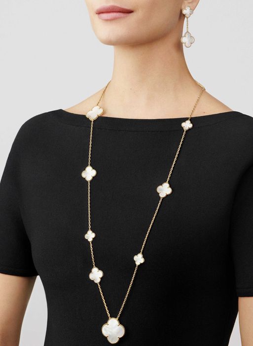 Van Cleef & Arpels VCA Gold Mother Pearl 2 Magic Alhambra Дамски Обеци