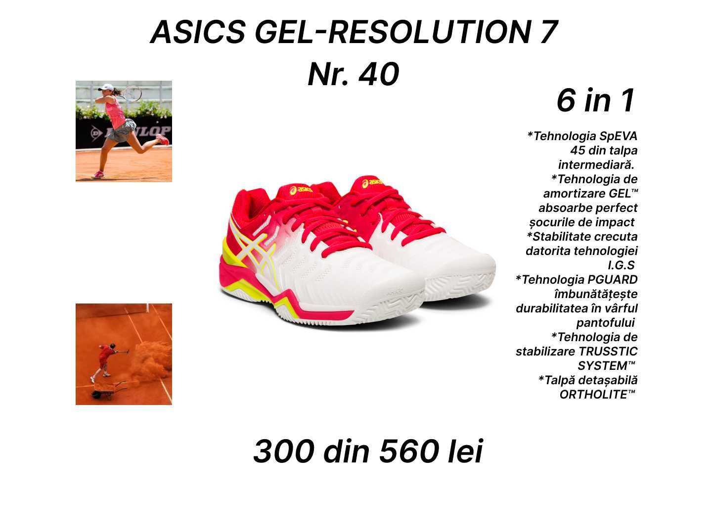 ASICS Gel-Resolution 7 Clay Women's Tennis Shoes Nr.40(25,5 cm) Noi.