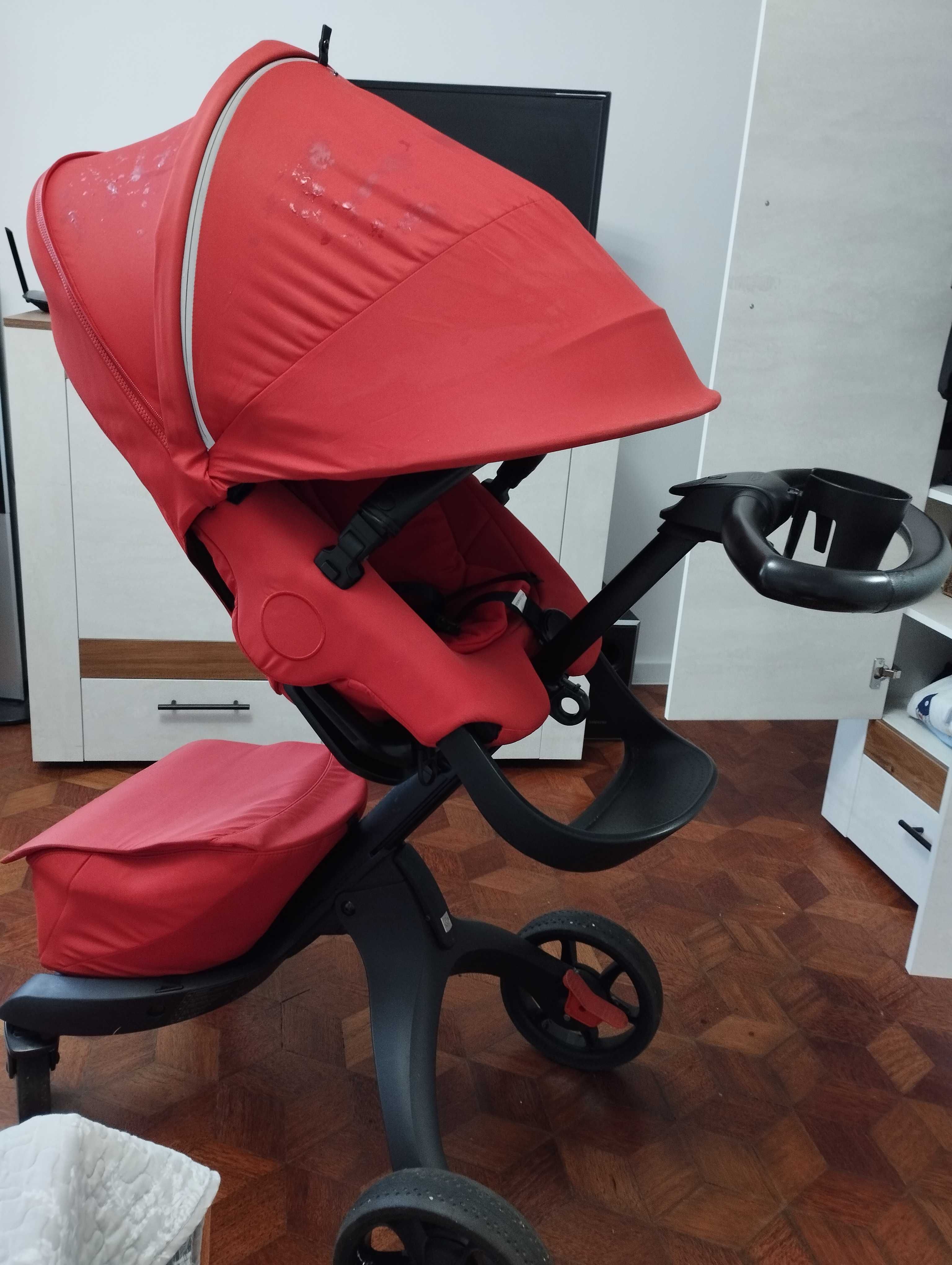 Stokke Xplory X + кош за новородено Ruby Red