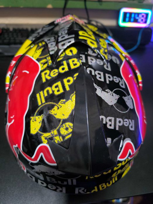 Каска за мотор +Очила Ново