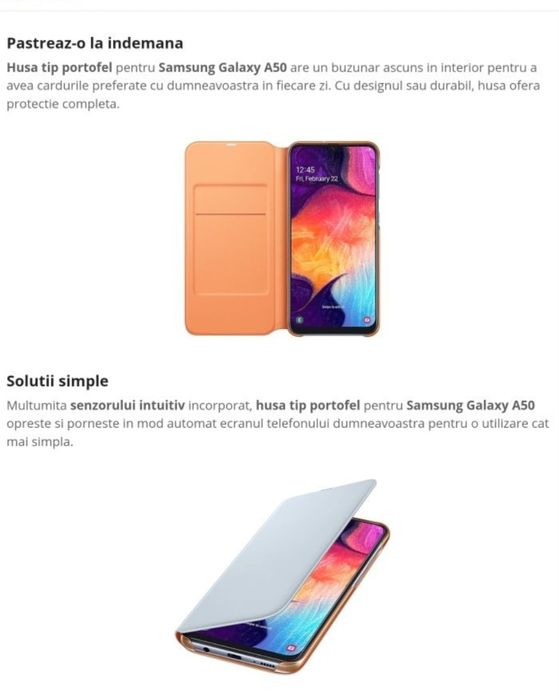 Husa flip smart activa originala Samsung Wallet Cover A50 A50s A30s