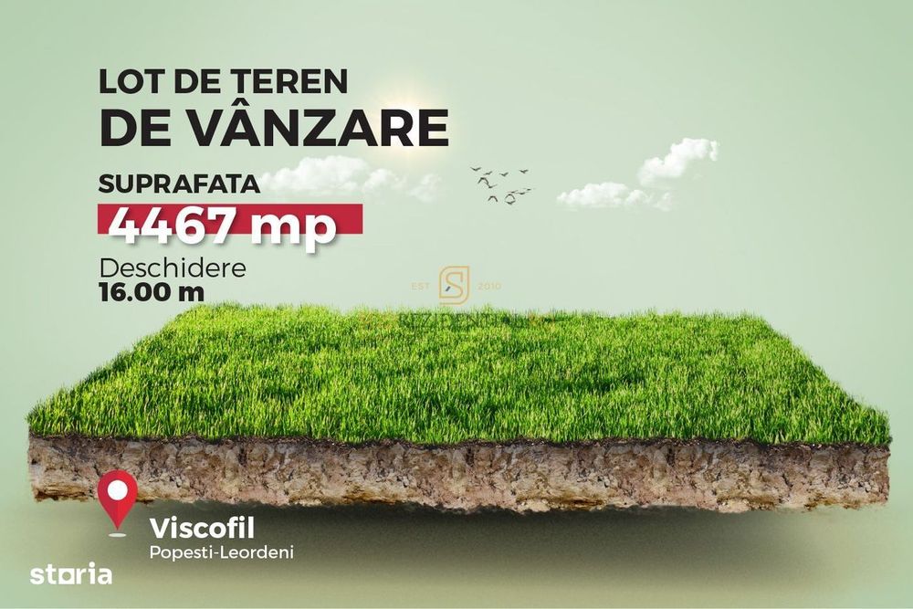 Lot de teren de vanzare, 4467 mp, Popesti – Leordeni, Viscofil