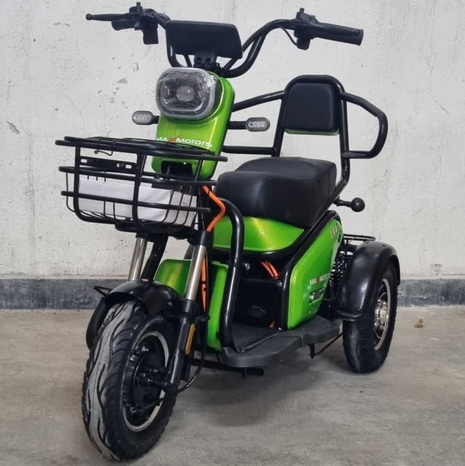 Двуместна електрическа триколка MaxMotors Pudding 1800W-48V-20Ah-GREEN