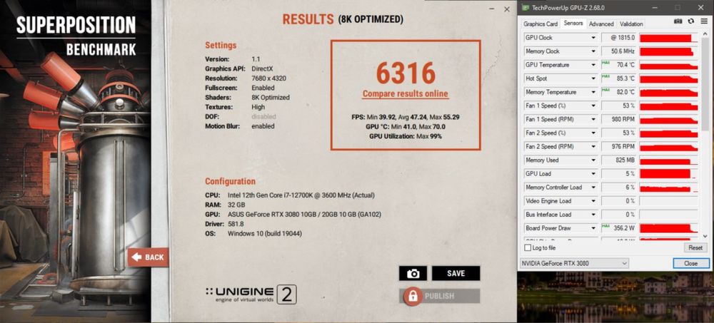 RTX 3080 Rog Strix 10gb