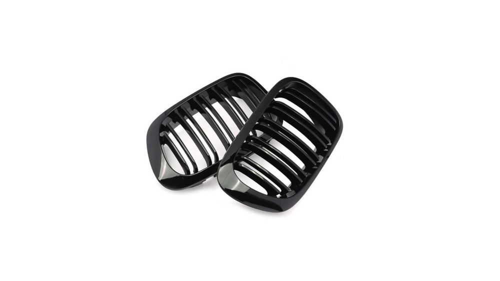 Set 2 grile duble, negru lucios,M Design pentru BMW E46 Coupe NFL