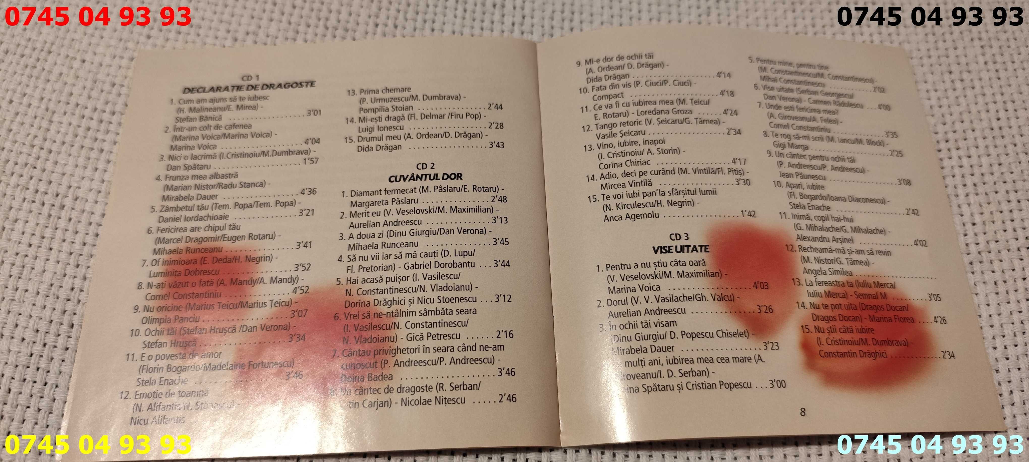 muzica cantece melodii de dragoste romanesti 5CD originale