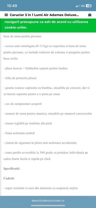 Cărucior 3 în 1 Adamex Lumi Air