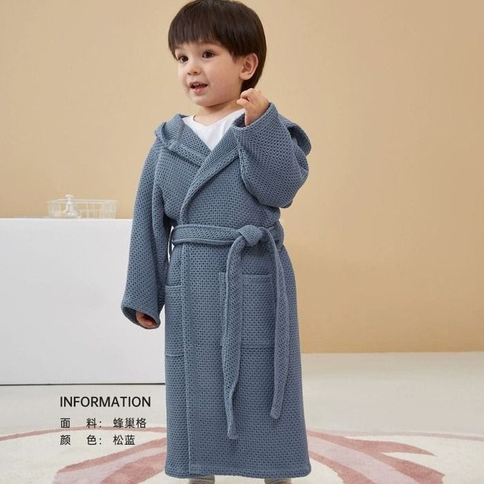 Детский вафельный банный халат