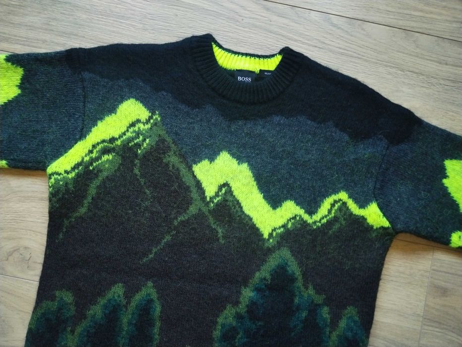 Hugo Boss Mountain Forest Пуловер Микс Вълна Алпака Мъжки Размер M