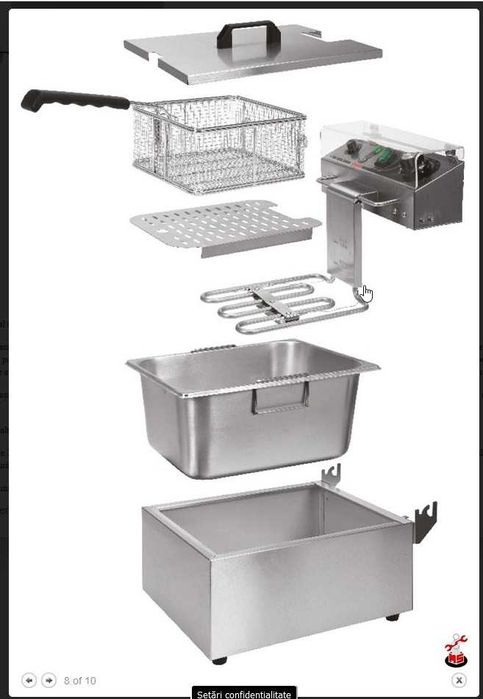 Friteuza electrica profesionala 1 camera  6L Yato Gastro 2kW NOUA