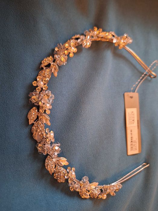 Bentiță argintie mireasa Meli Melo