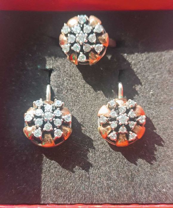 Серьги и кольцо (Серебро+золото)