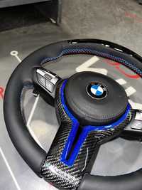 Volan BMW M Piele LED CARBON - Seria 1 2 3 4 5 6 - X1 X2 X3 X4 X5 X6