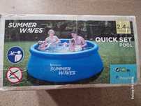 Piscina "Summer Waves", cu inel gonflabil 244×66 cm, + prelata  Intex