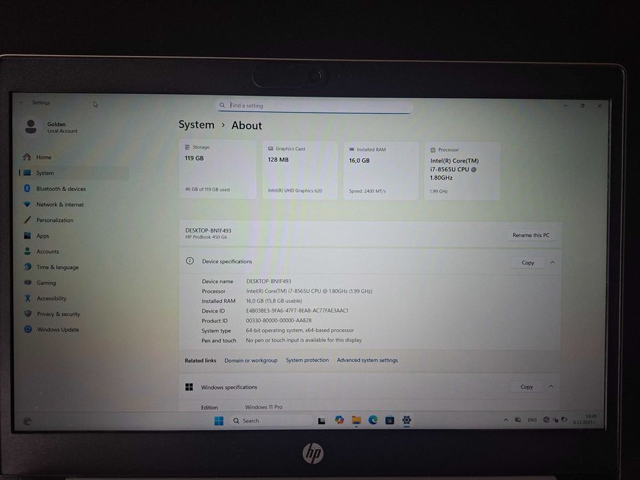 Лаптоп HP Probook 450 G6