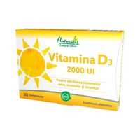 Supliment Vitamina D3, comprimate 2000 UI Naturalis sau schimb
