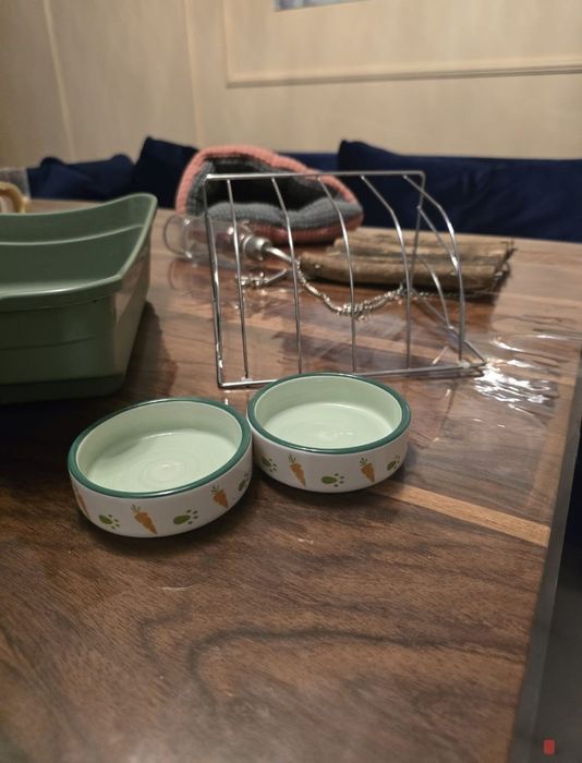 Set accesorii pentru cusca iepure pitic iepuraș bol apa mancare