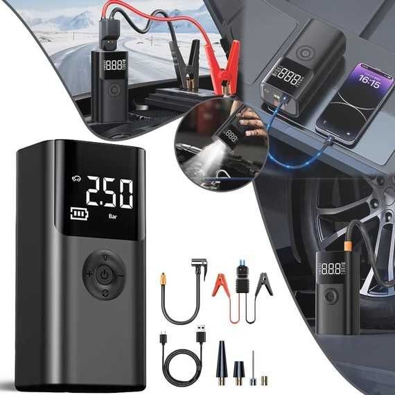 Стартер с въздушна помпа и фенерче QS003  A349