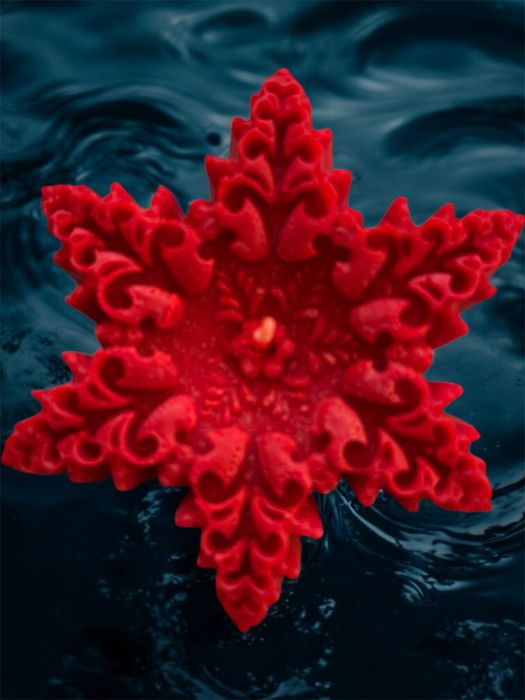 Свещ Червена Коледна Звезда