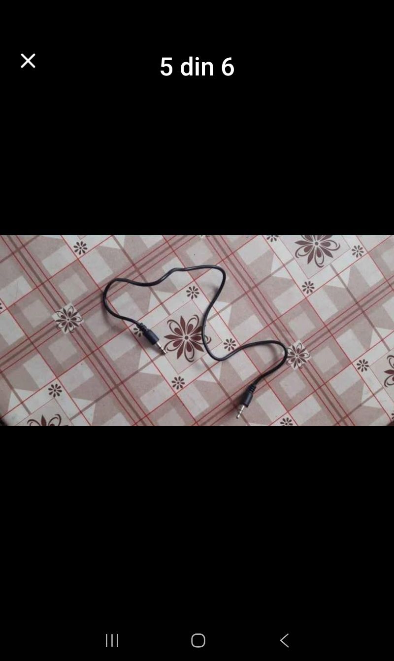 Vând cablu cu mufe stereo Aux Jac albastru sau negru. (nou)
