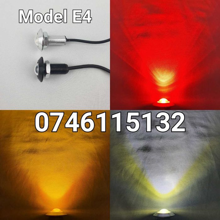 Mini Proiector LED-Lampa-Atv Cross Auto Scuter Moto Motocicleta-5W- E4