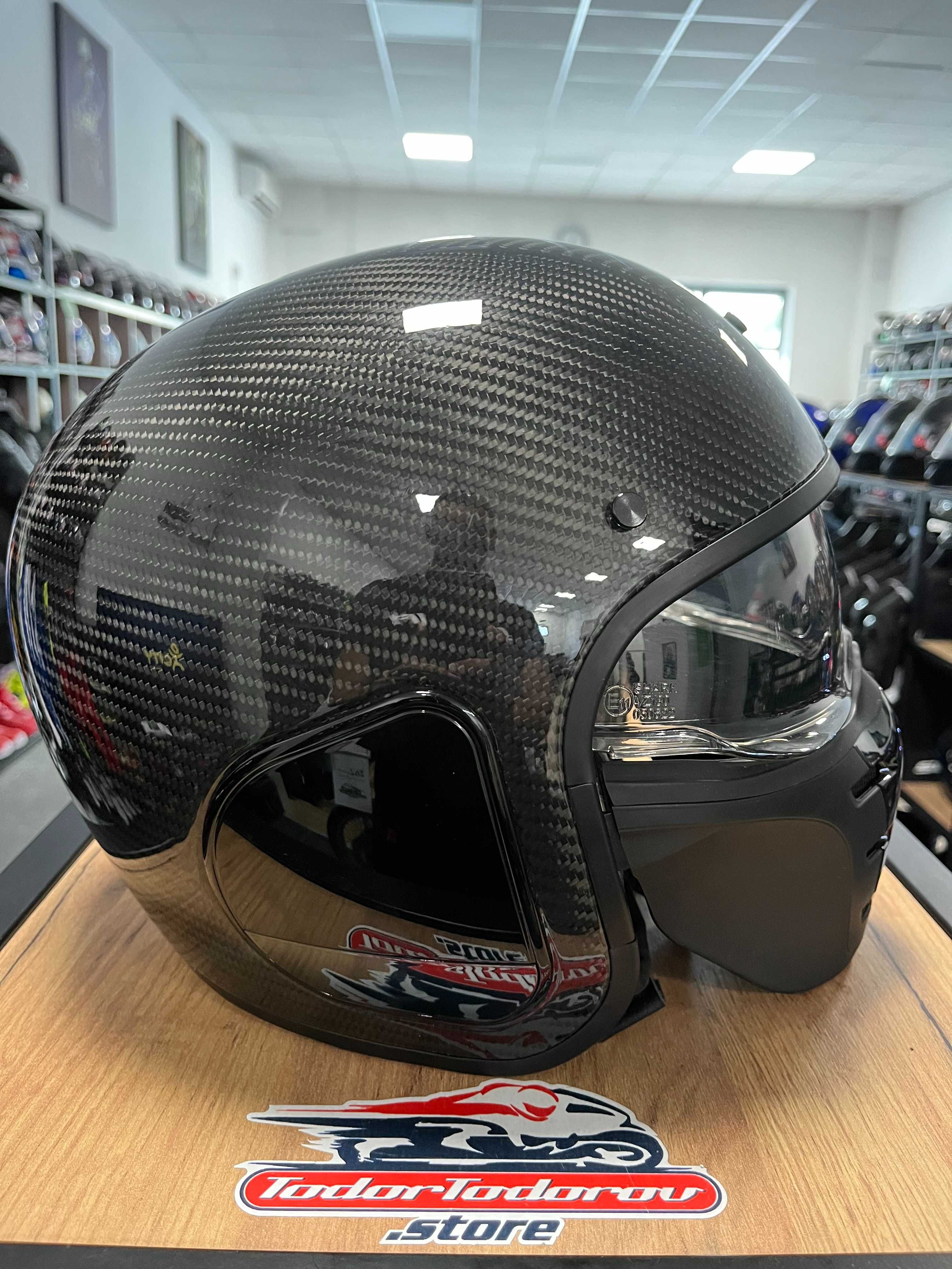 Мото каска SHARK S-DRAK CARBON, XS 53-54 см.,маска,очила,топ цена