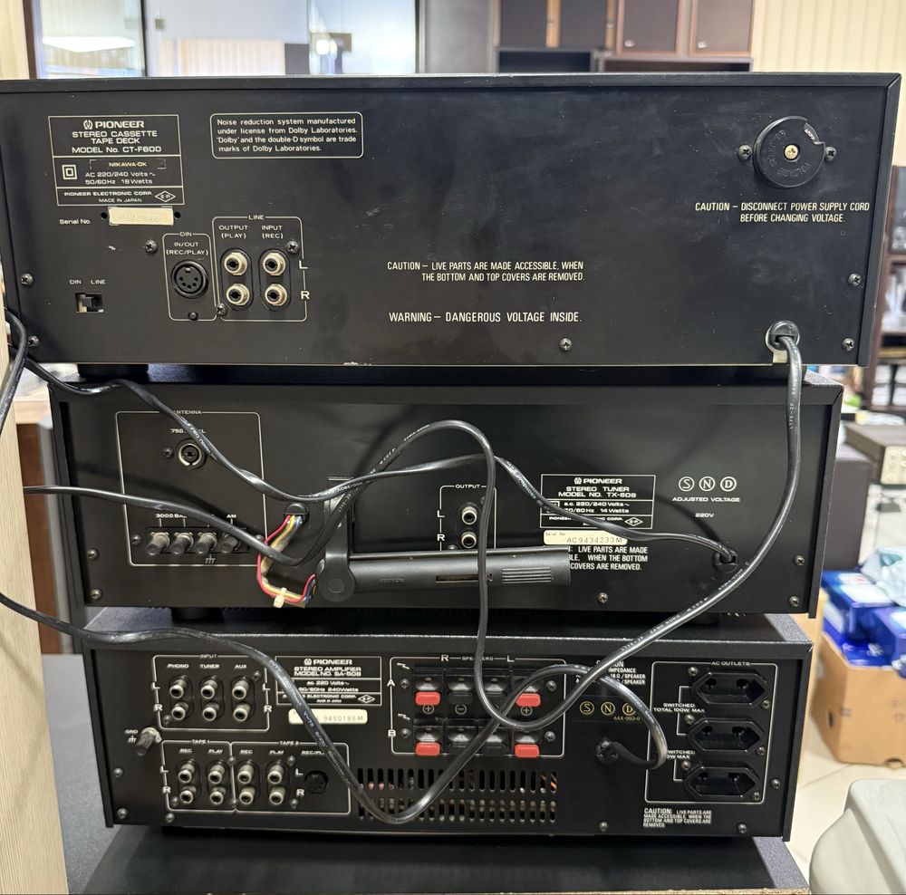 Ретро аудио система сет PIONEER - усилвател, дек и тунер - синя серия