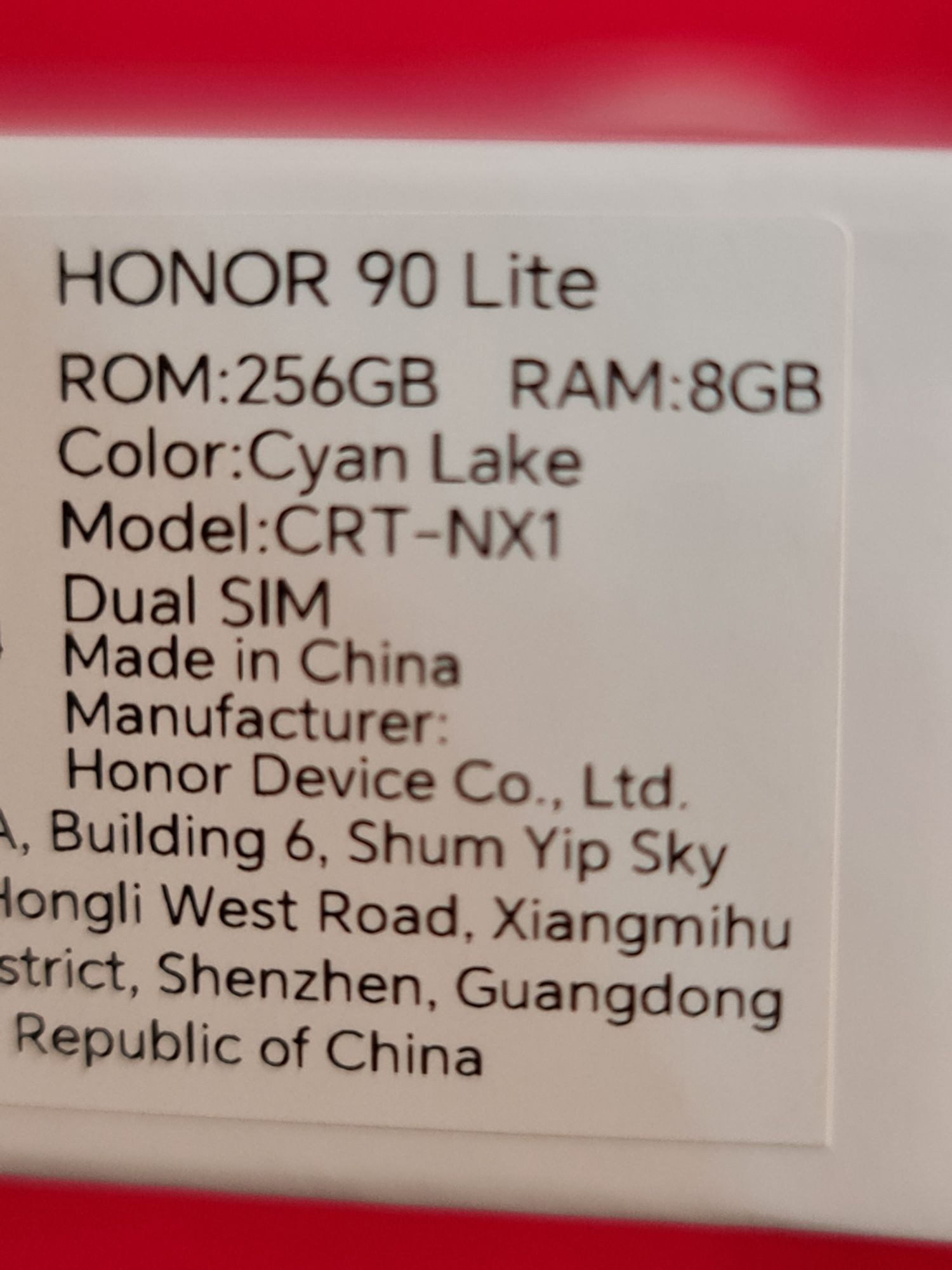 HONOR 90 Lite 5G, 256GB, 8GB RAM, Cyan Lake, Nou Sigilat, Garanție!!!