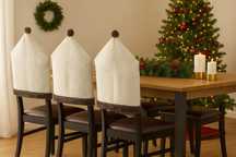 Set 8 huse scaune Craciun, maro, 47x60cm, material moale si durabil