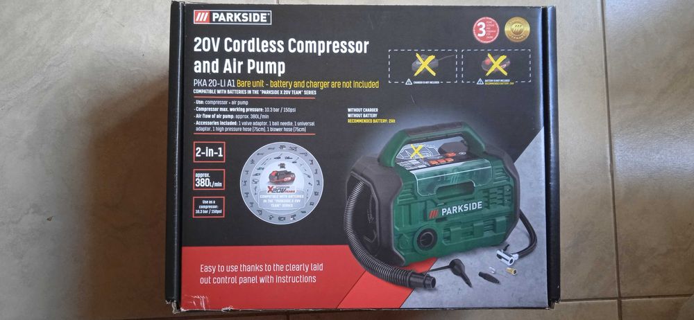 parkside 20V Безжичен Компресор и въздушна помпа