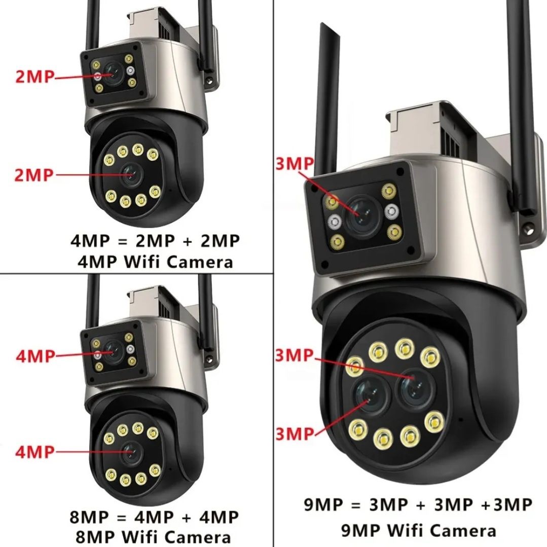 Camera de supraveghere rotativa WIFI IP 8MP, dual camera