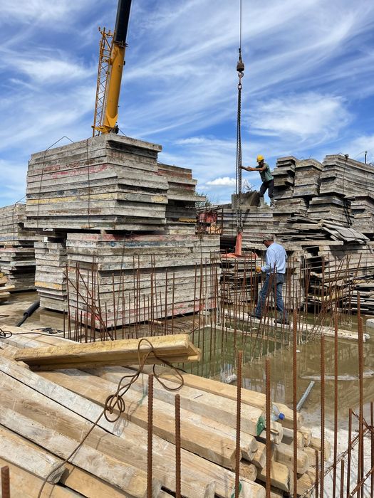 Опалубка, колонны, струбцины, фанера, балка, тайроты, замки, тмо