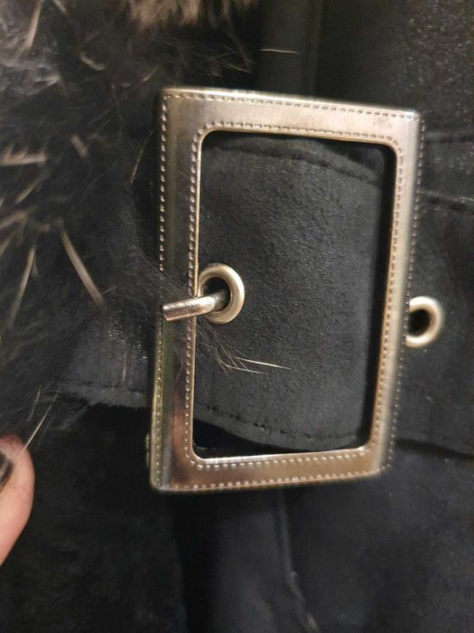 Cojoc blana naturala cu guler vulpe argintie