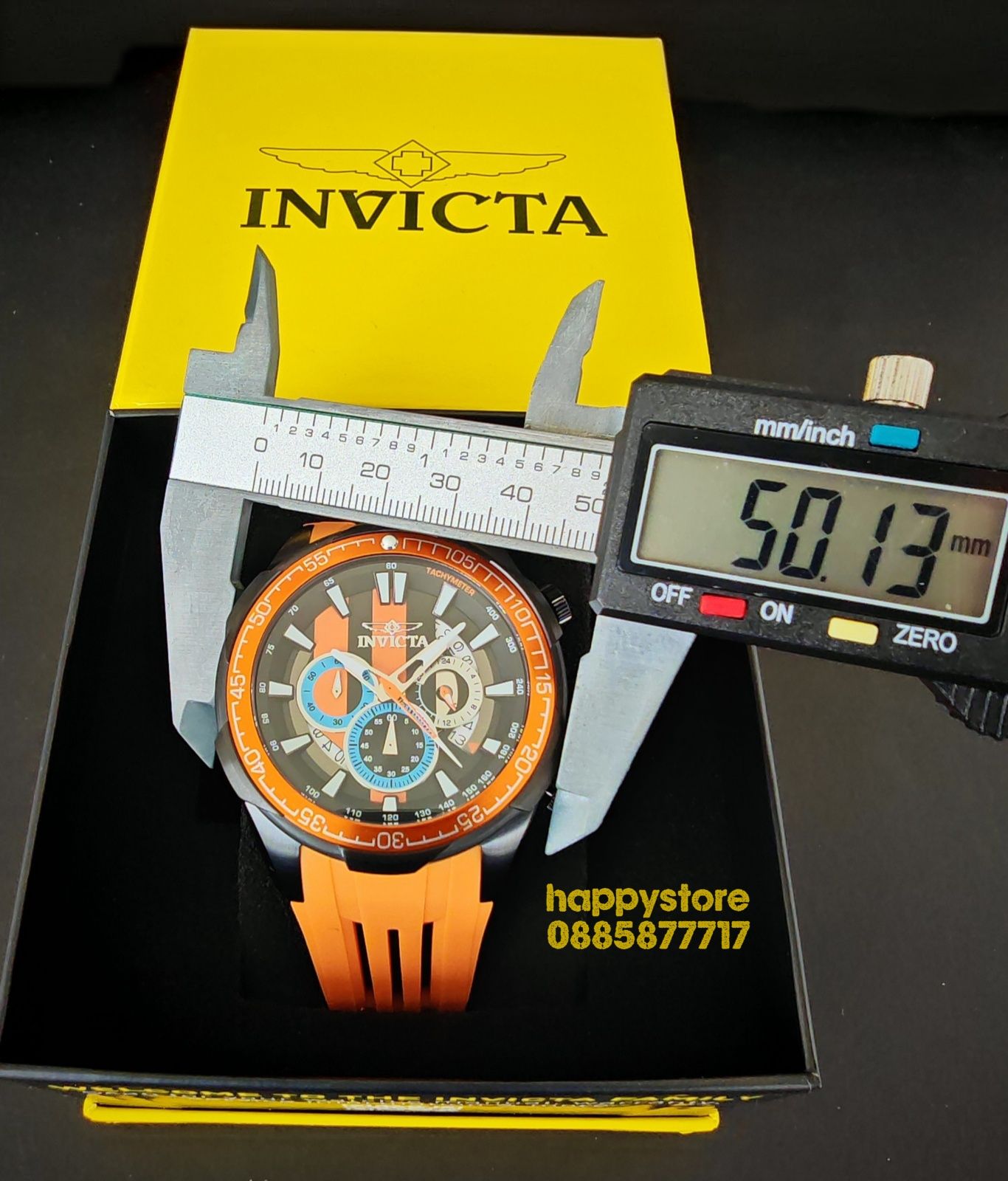 часовник INVICTA Racing Orange 50 mm, Инвикта нов