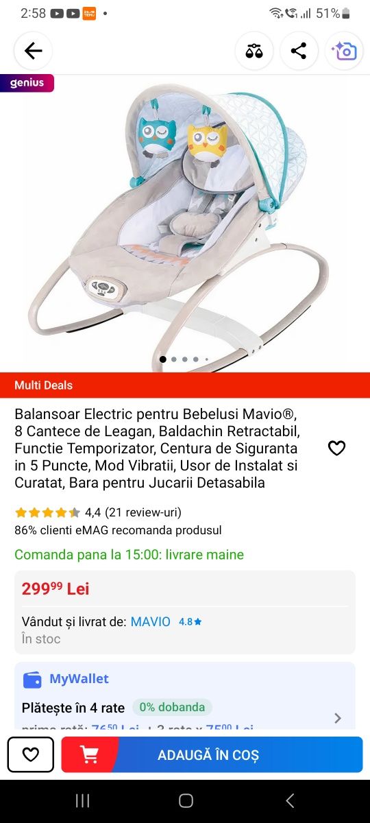 Balansoar bebelusi Mavio,ca nou